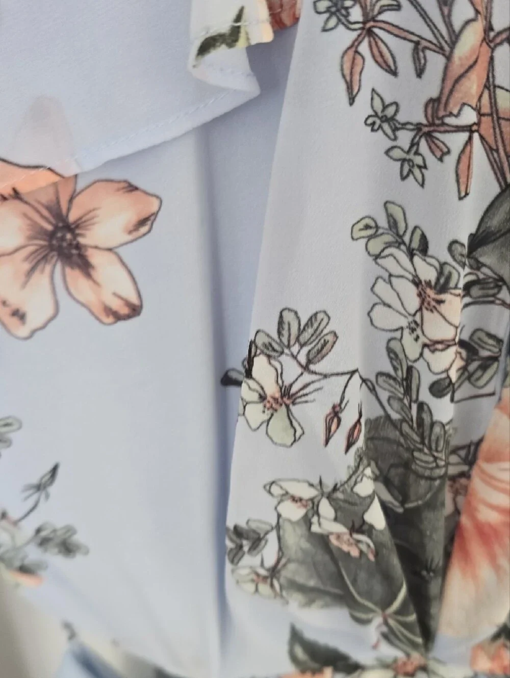 Bardot Light Blue Floral Cutout Dress